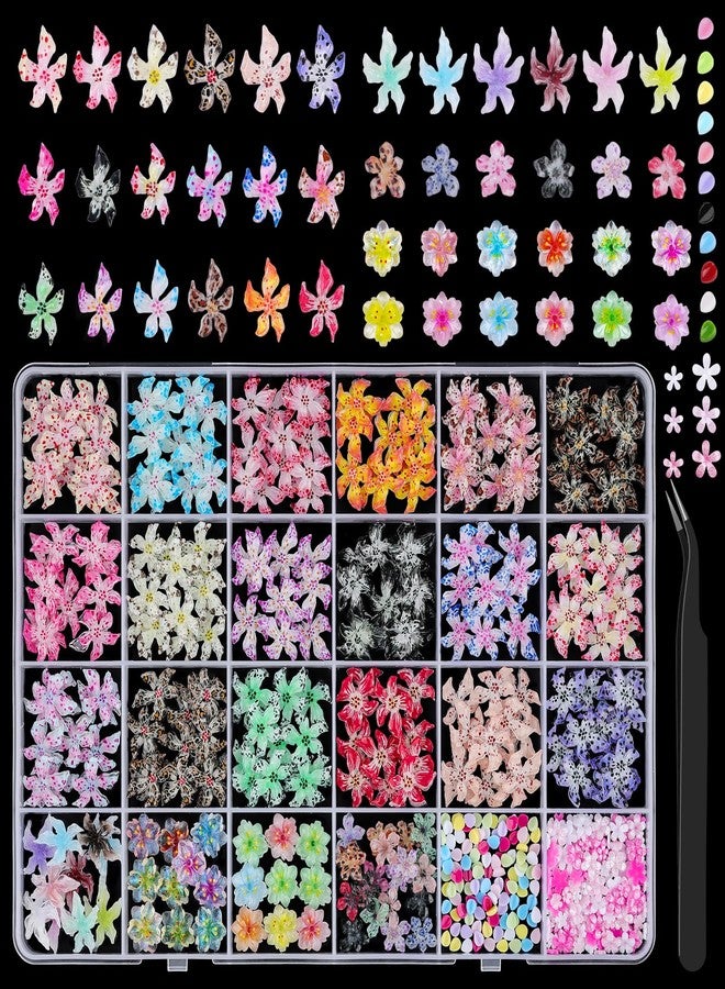 editTime Flower Nail Art Charms, 3D Flowers for Nails Colorful Hawaii Hibiscus Nails 3D Acrylic Flowers Petals Floral Nail Gems for Women Nail Art Design (HawaiiFlowers) - Image 1
